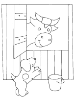 A coloring page of spot the dog